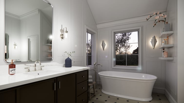 Master bath tub angle