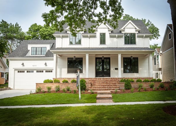 downers grove home builder white house black windows