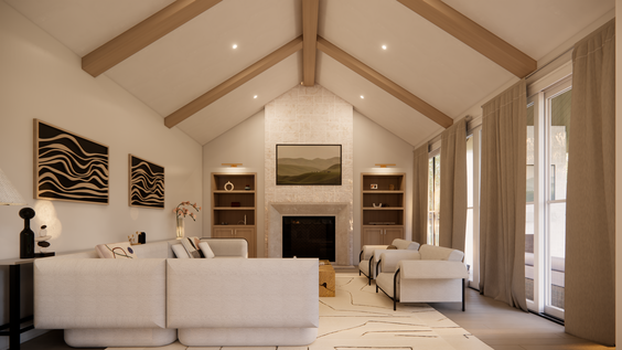 family room beams
